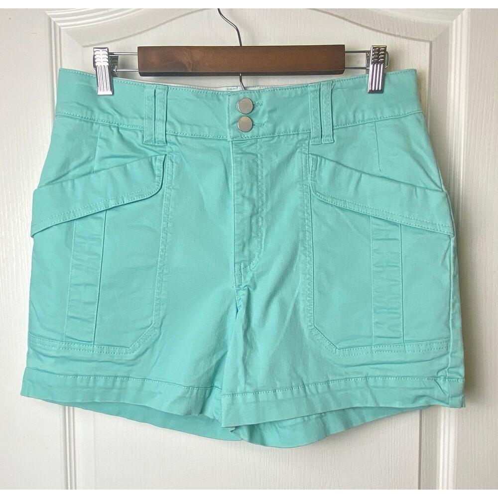 Democracy Light Green High Rise Double Button Utility Shorts Women's Size 10